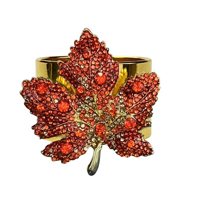 Studio Collection: Autumn Leaf Napkin Ring in Burnt Orange - The Well Appointed House