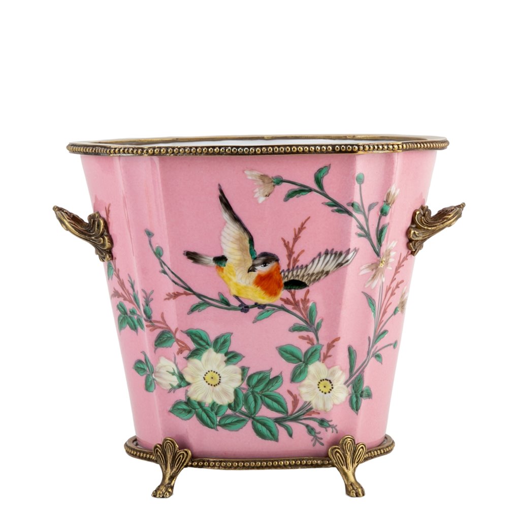 Chinoiserie Pink Porcelain Basin - The Well Appointed House