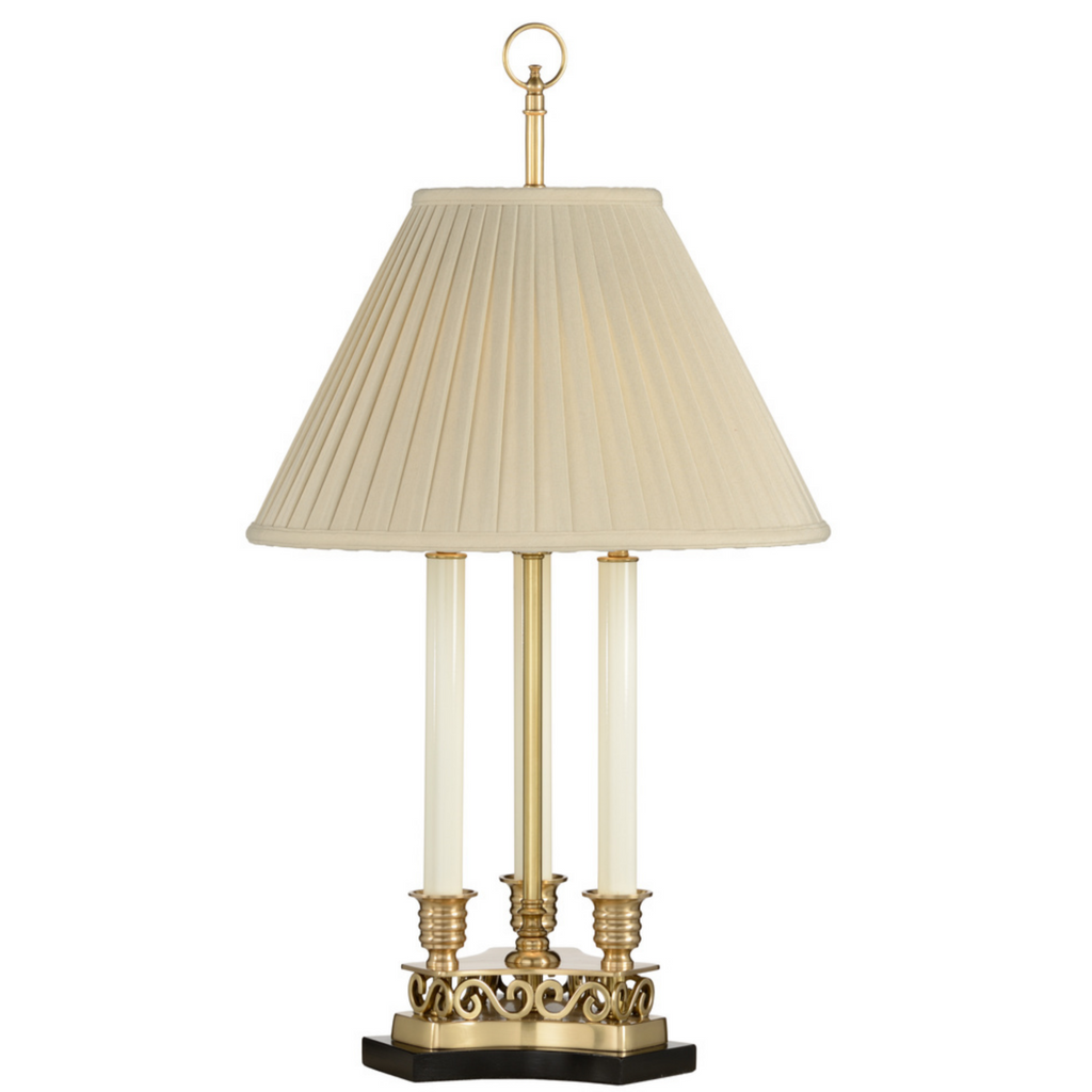Thea Triple Candle Brass Lamp - The Well Appointed House