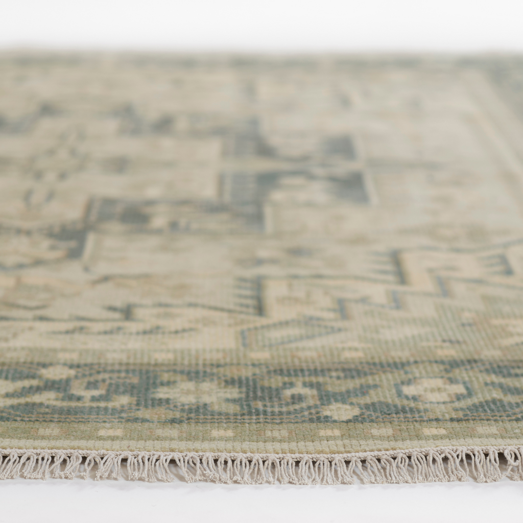 Concord Green Hand Knotted Wool Area Rug - The Well Appointed House