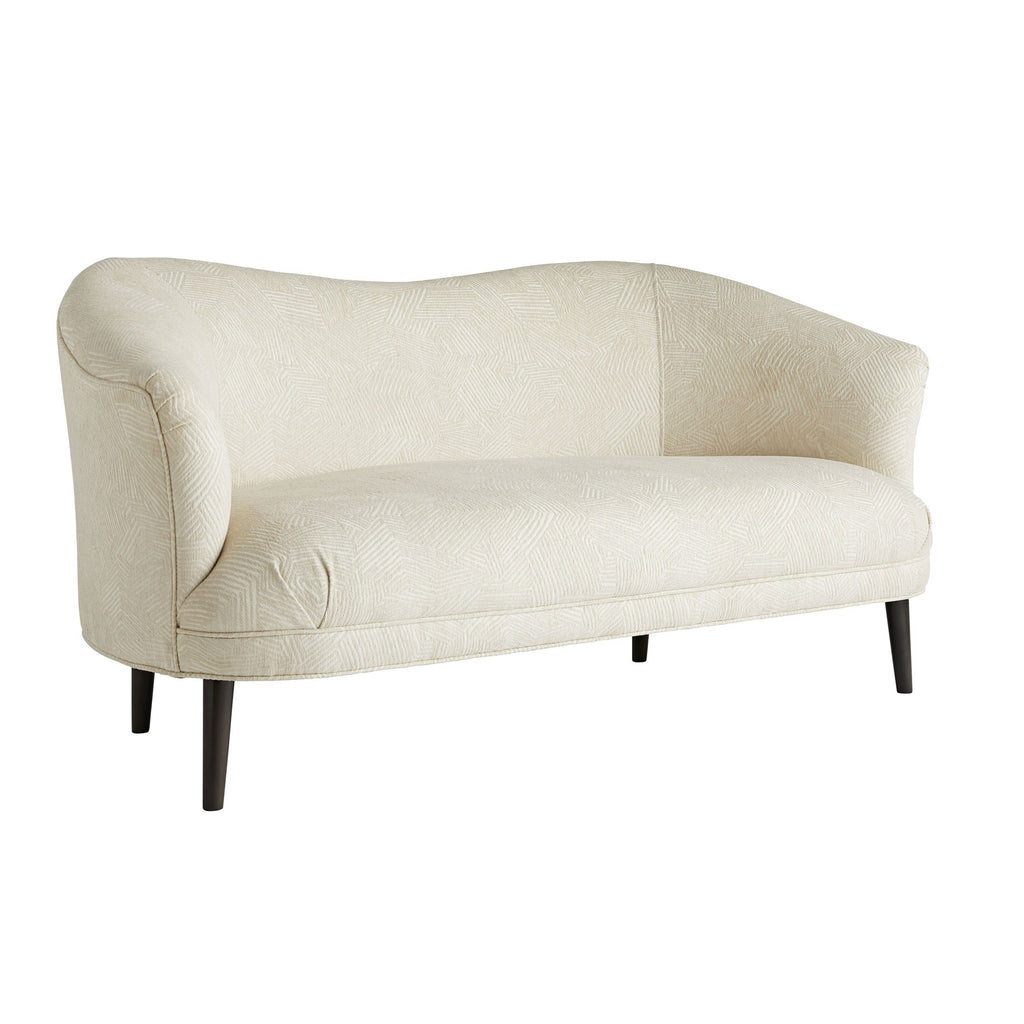 Duprey Settee in Textured Ivory Fabric - The Well Appointed House