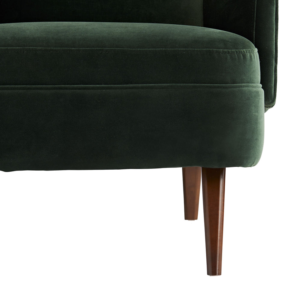 Budelli Wing Chair in Forest Velvet - The Well Appointed House