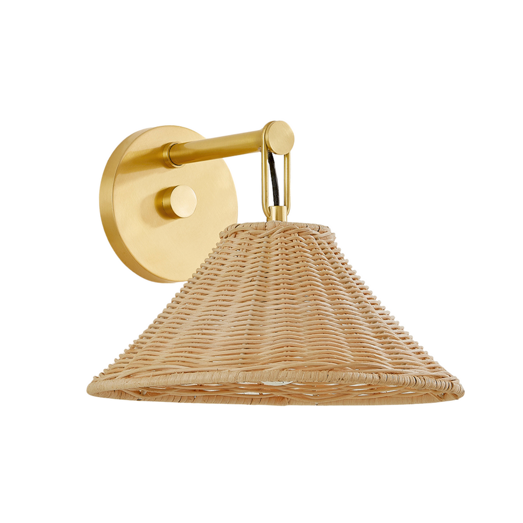 Dalia Wall Sconce With Woven Rattan Shade - The Well Appointed House