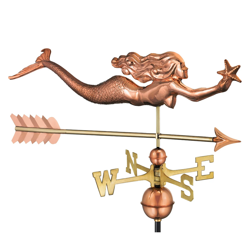 Mermaid with Starfish and Arrow Weathervane - The Well Appointed House