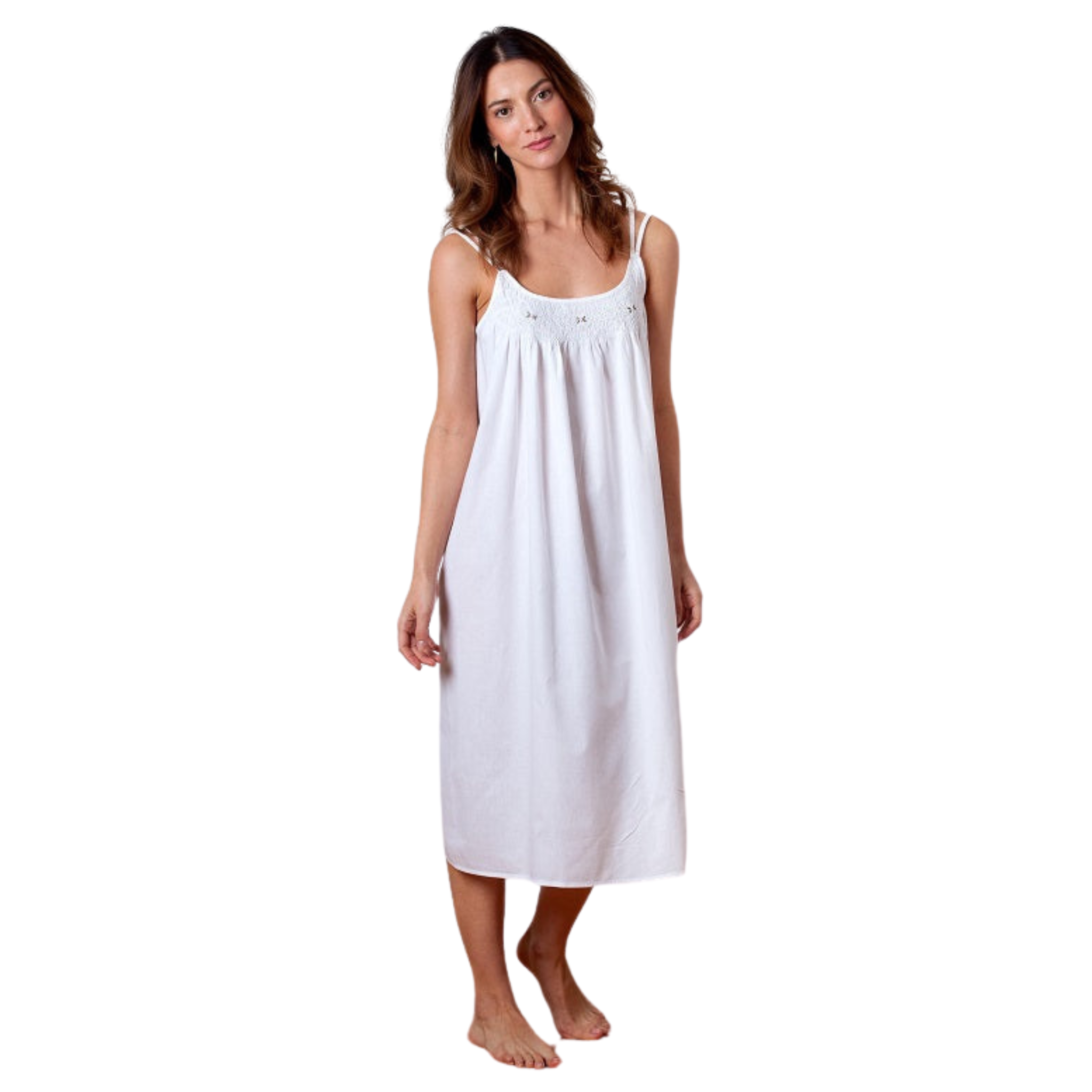 white cotton night dress for women Delicate Beauty