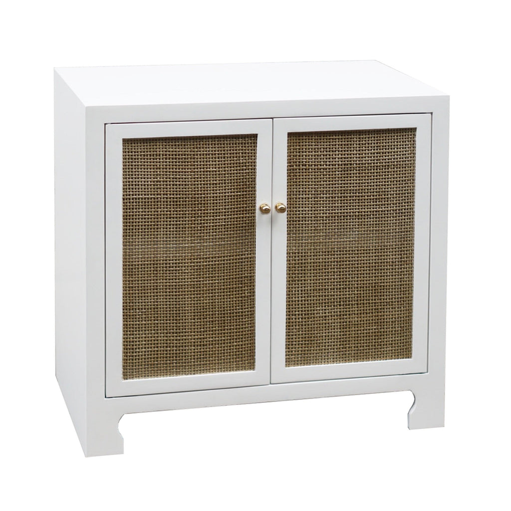 White Two Door Cane Cabinet - Sideboards & Consoles - The Well Appointed House