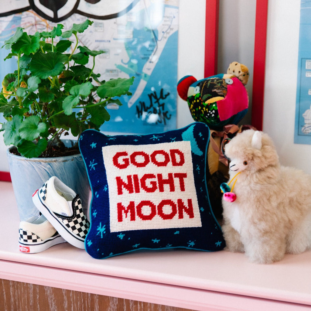 Good Night Moon Needlepoint Pillow - The Well Appointed House