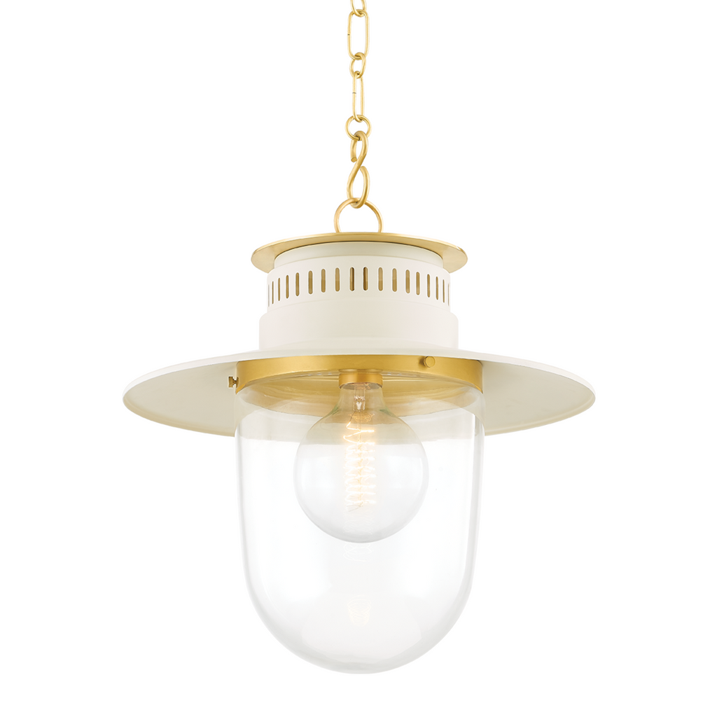 Aged Brass & Cream Lantern Pendant - The Well Appointed House