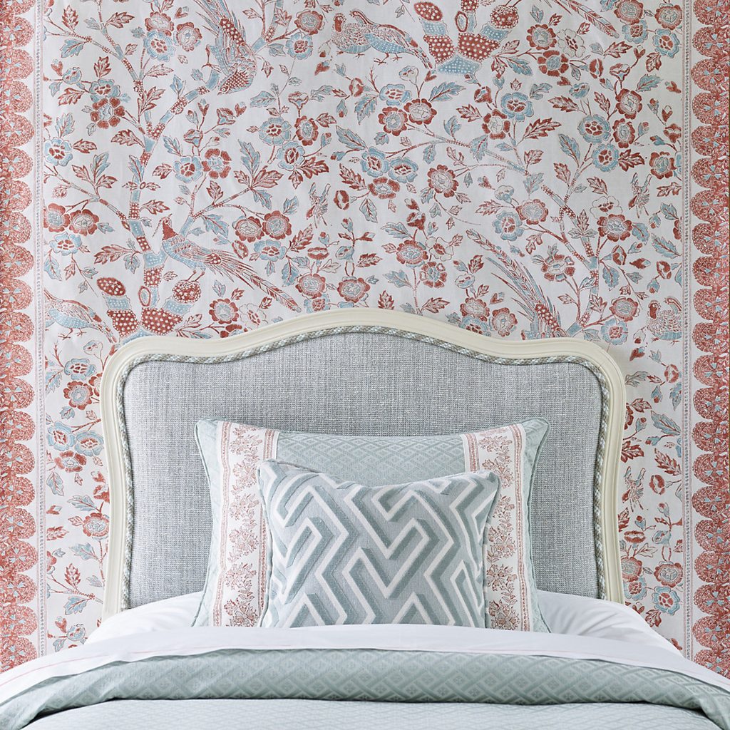 Anissa Print Fabric in Coral Spice - The Well Appointed House
