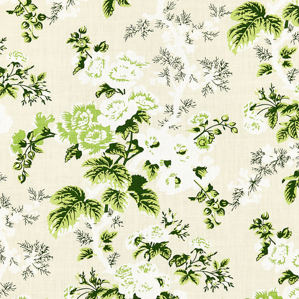 Ascot Verdure Linen Print Floral Fabric - The Well Appointed House