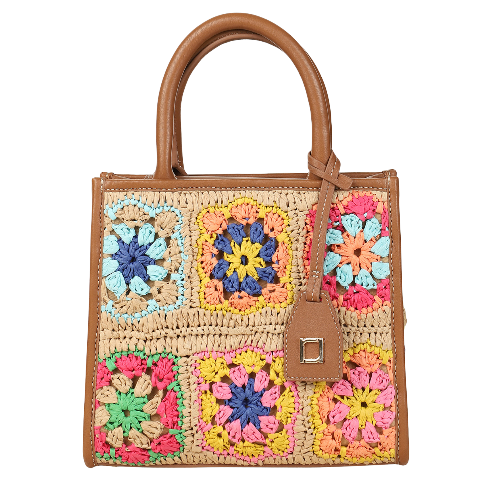 Ayesha Crochet Small Raffia Tote Bag, Multi – The Well Appointed House Ayesha Crochet Small Raffia Tote Bag, Multi – The Well Appointed House