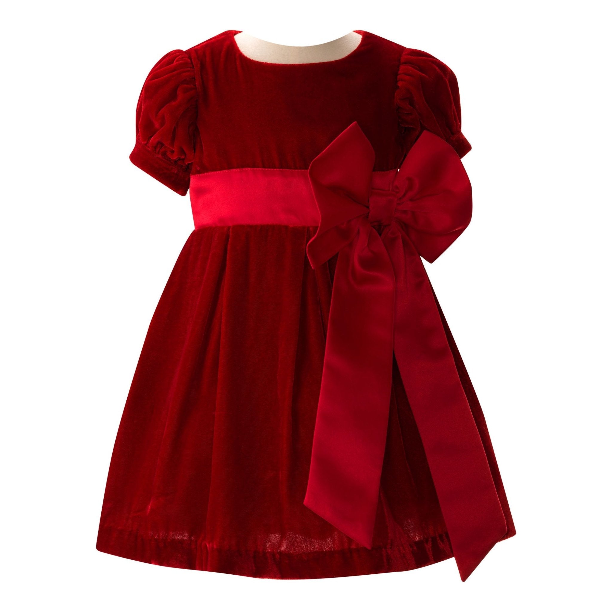 Crushed Velvet Bow Dress 24m Crushed Velvet Bow Dress 24m