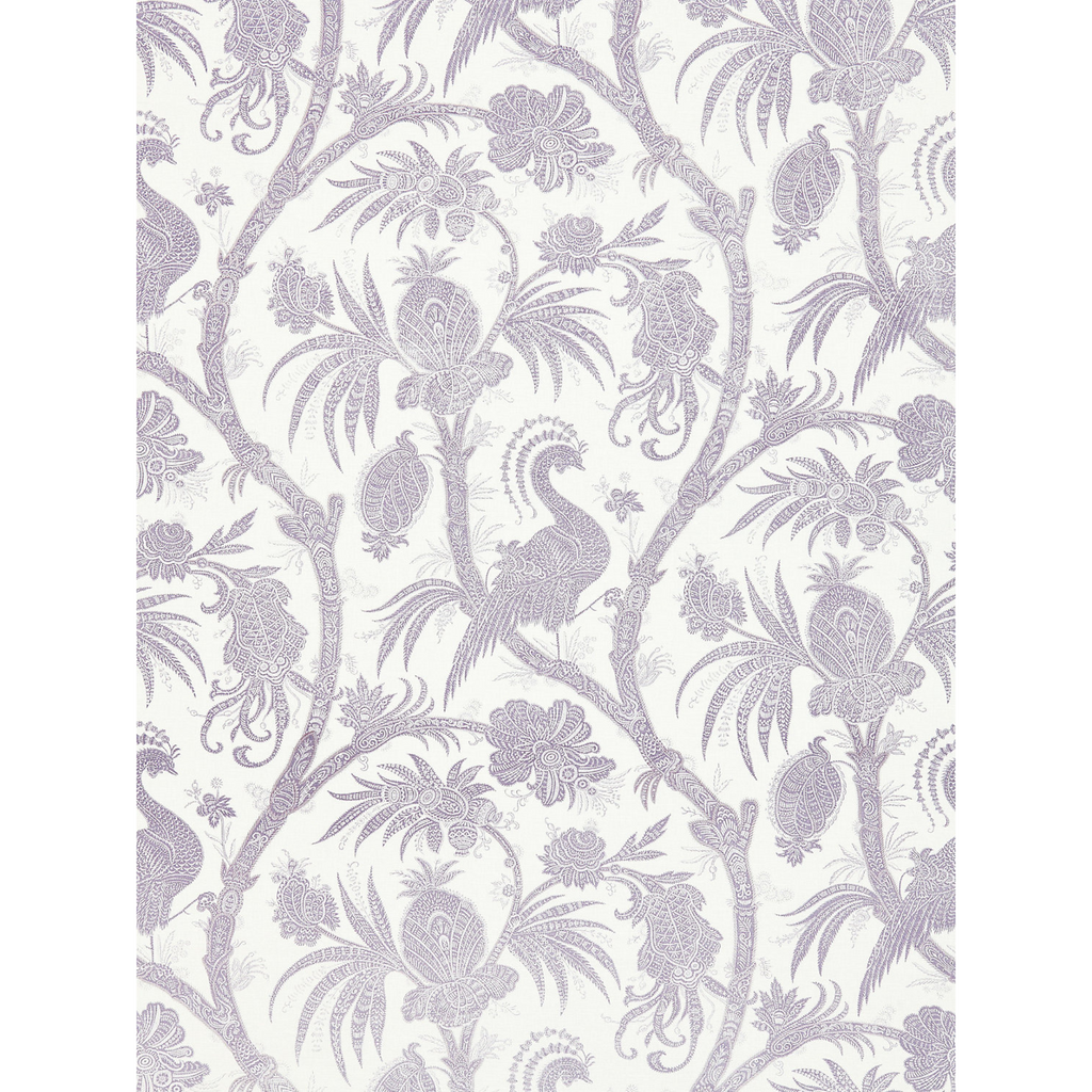 Balinese Peacock Fabric in Lavender - The Well Appointed House