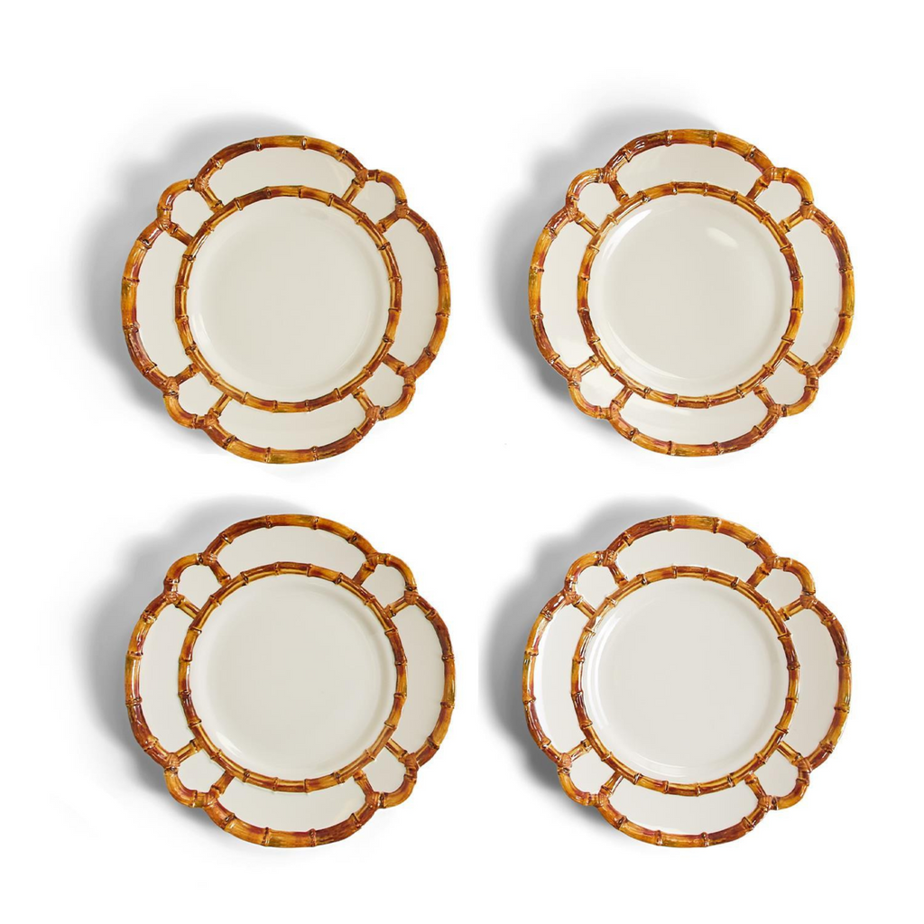 Set of Four Bamboo Touch Melamine Dinner Plates - Dinnerware - The Well Appointed House
