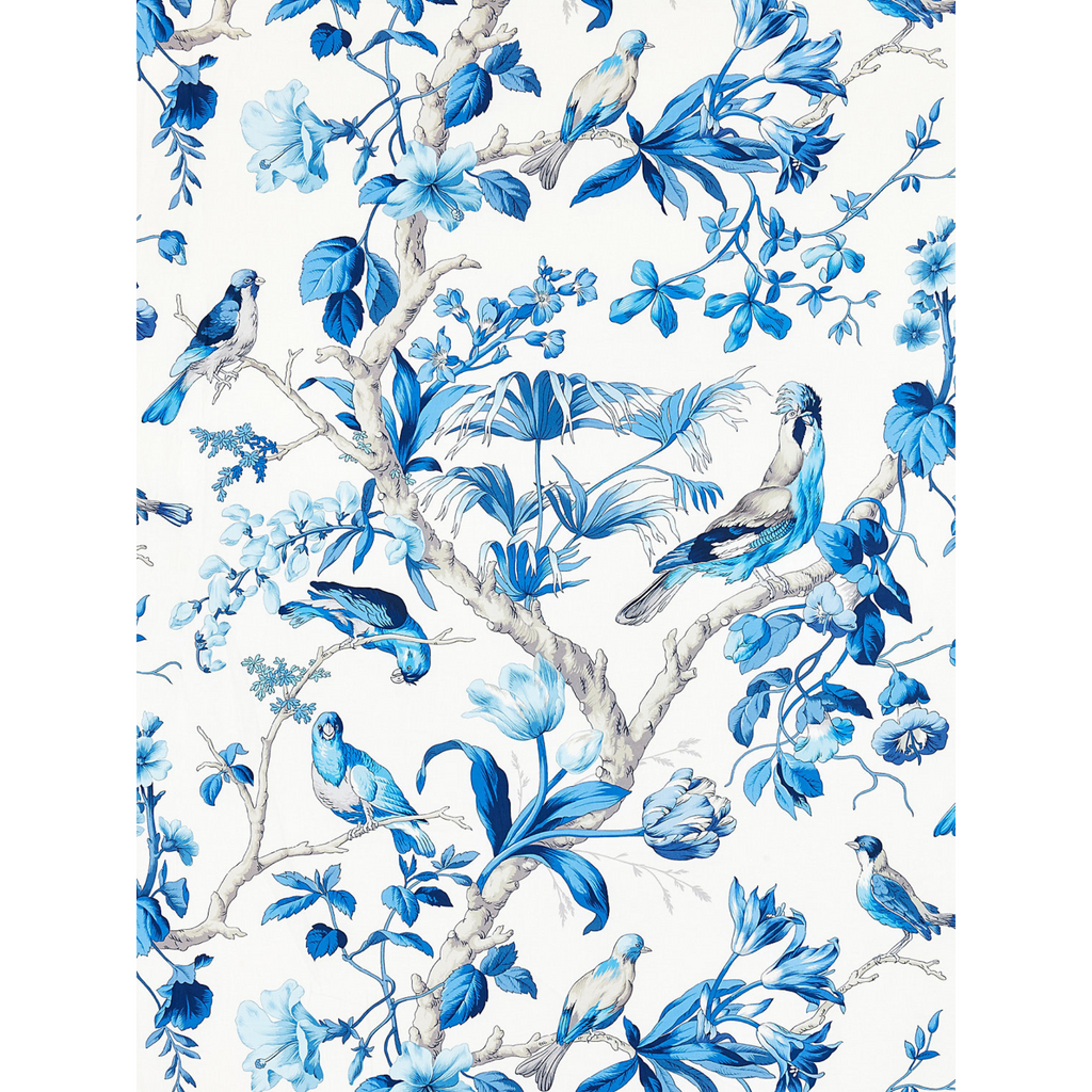 Belize Blue Porcelain Cotton Fabric - The Well Appointed House