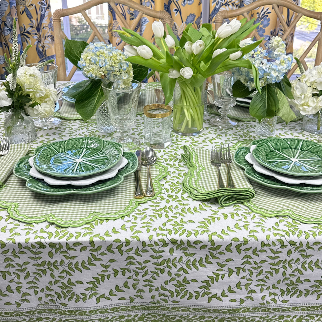 Green Gingham Bettina Placemat, Set of 4 - The Well Appointed House