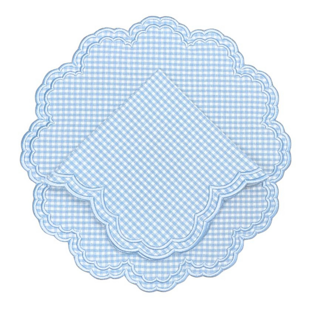 Blue Gingham Bettina Napkin, Set of 4 - The Well Appointed House