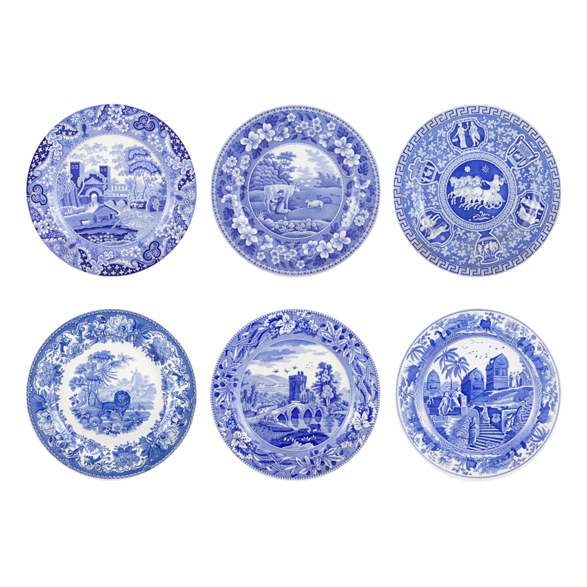 Spode BlUE BLOOM コレクションウイロウ２７センチ皿6枚セット Blue Room Traditions Plates, Set of 6 – The Well Appointed House