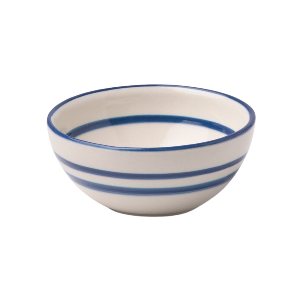 Blue Striped Earthenware Cereal/Ice Cream Bowls - Dinnerwarre - The Well Appointed House