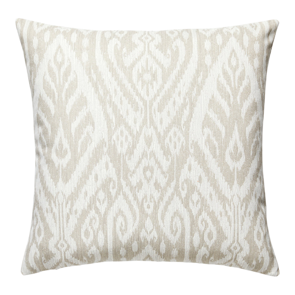 Borneo Outdoor Ikat Throw Pillow In Linen - The Well Appointed House