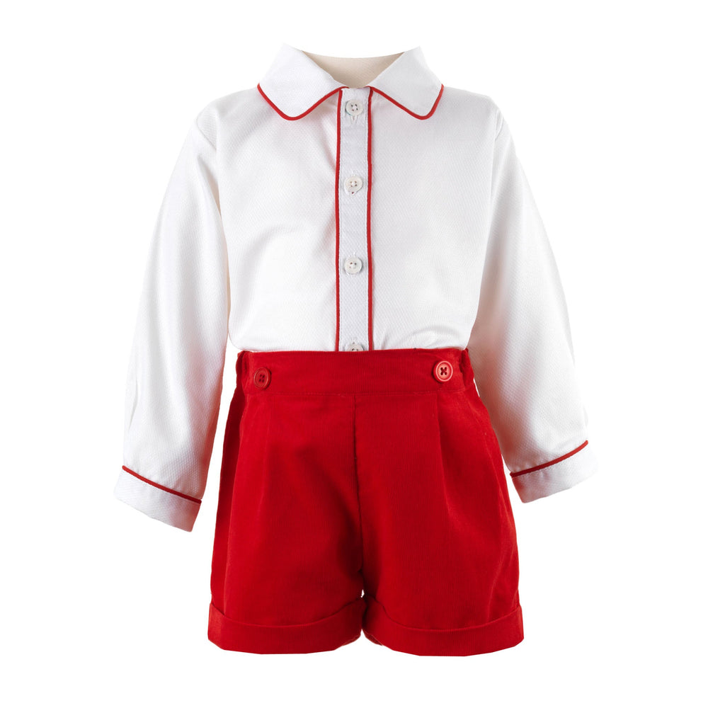 Red Cord Short & Shirt Set - The Well Appointed House