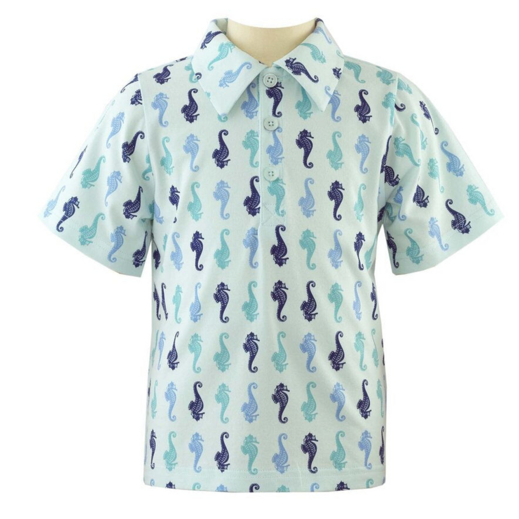 Boys Seahorse Polo Shirt - The Well Appointed House
