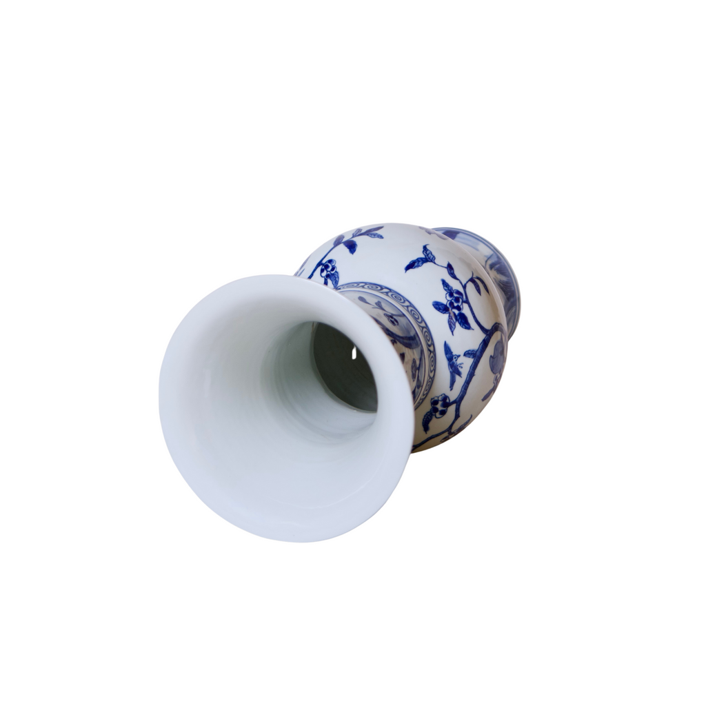 Blue and White Porcelain Pomegranates Baluster Vase - The Well Appointed House