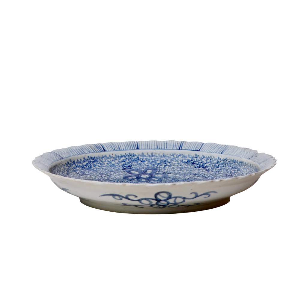 Blue and White Porcelain Floral Platter - The Well Appointed House