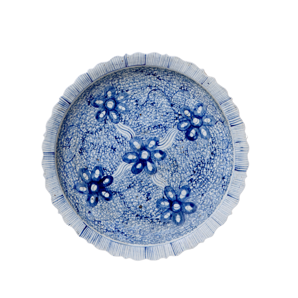 Blue and White Porcelain Floral Platter - The Well Appointed House