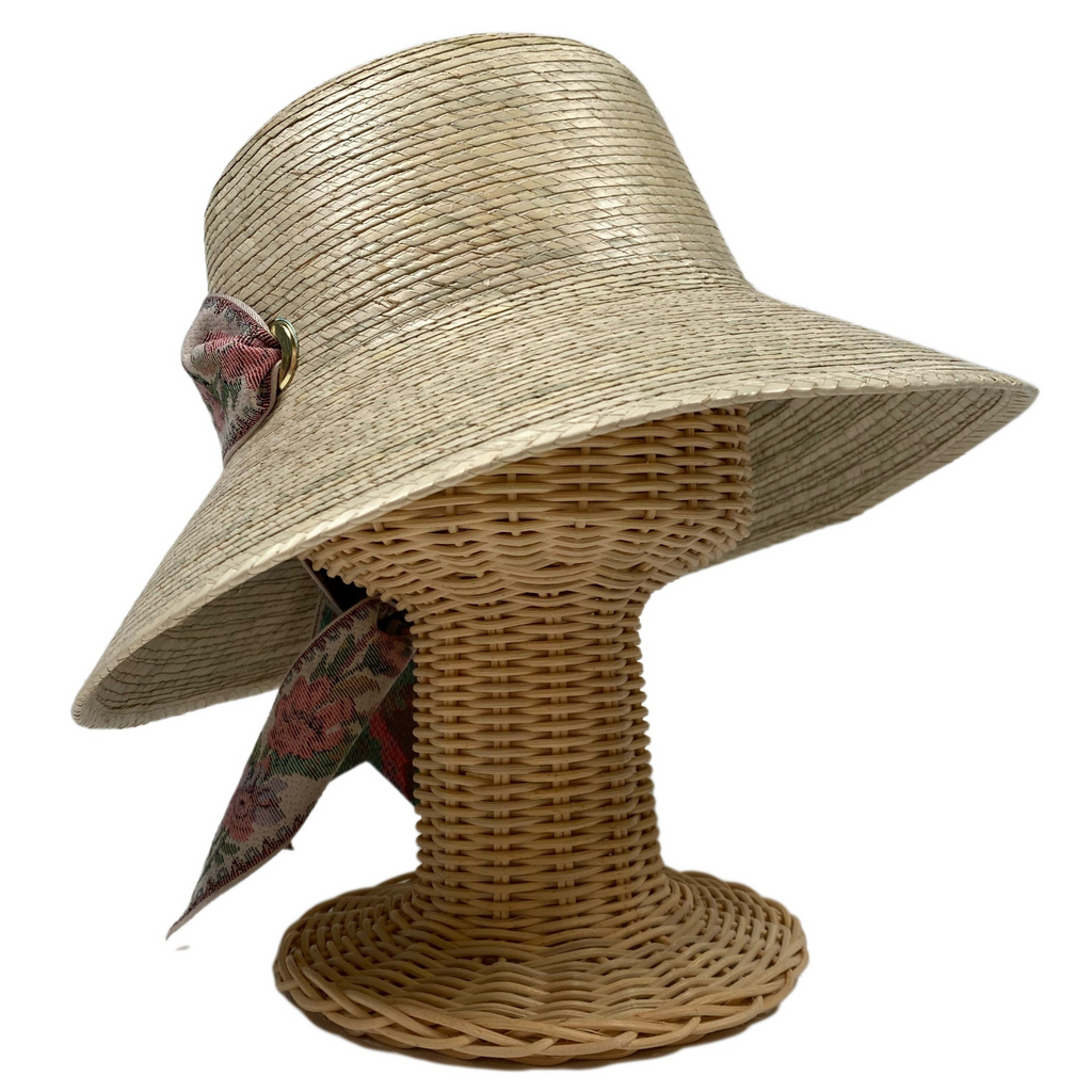 Clematis Bucket Hat - Antique Primrose Tapestry Ribbon - The Well Appointed House