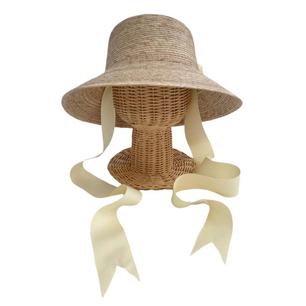 Clematis Bucket Hat - Ivory Grosgrain Ribbon - The Well Appointed House