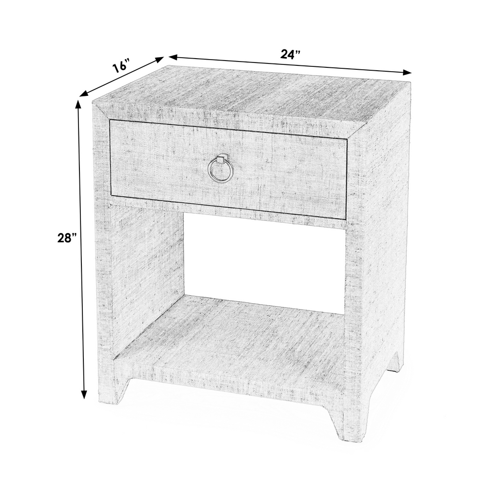 Coastal Natural Saguran Raffia Single Drawer Nightstand - The Well Appointed House