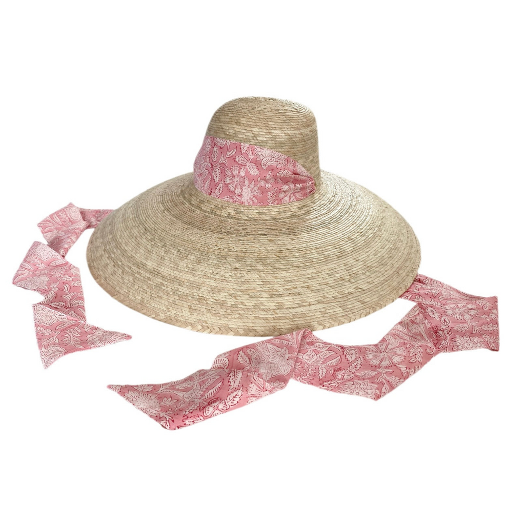 Daisy Sun Hat - Pink Passionflower Hat Scarf - The Well Appointed House
