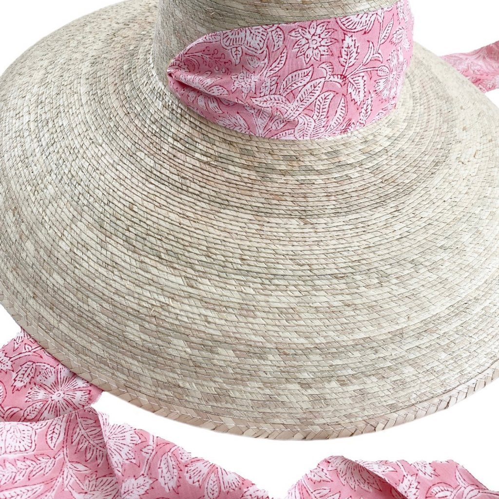 Daisy Sun Hat - Pink Passionflower Hat Scarf - The Well Appointed House