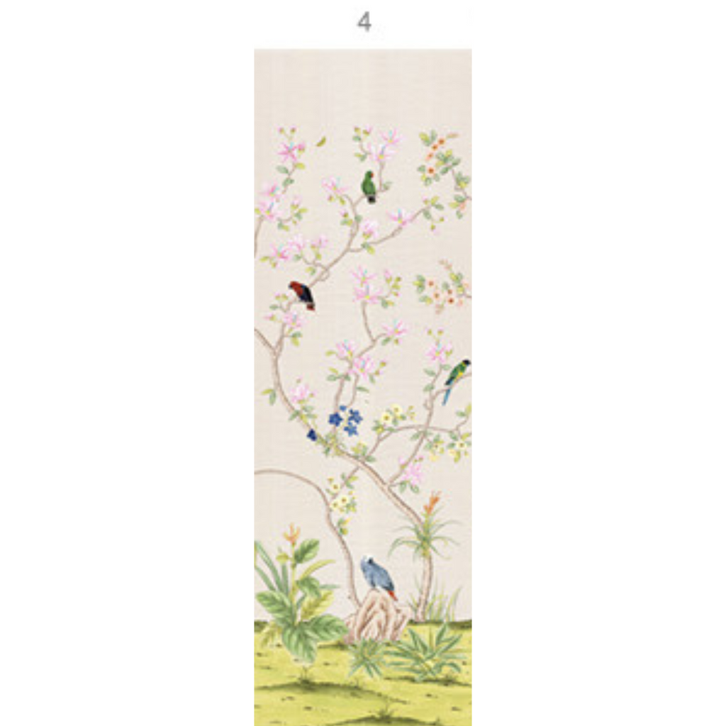 Enchanted Garden Mural Wallpaper Panels in Blush - The Well Appointed House