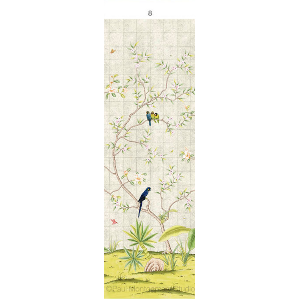 Enchanted Garden Mural Wallpaper Panels in Silver - The Well Appointed House