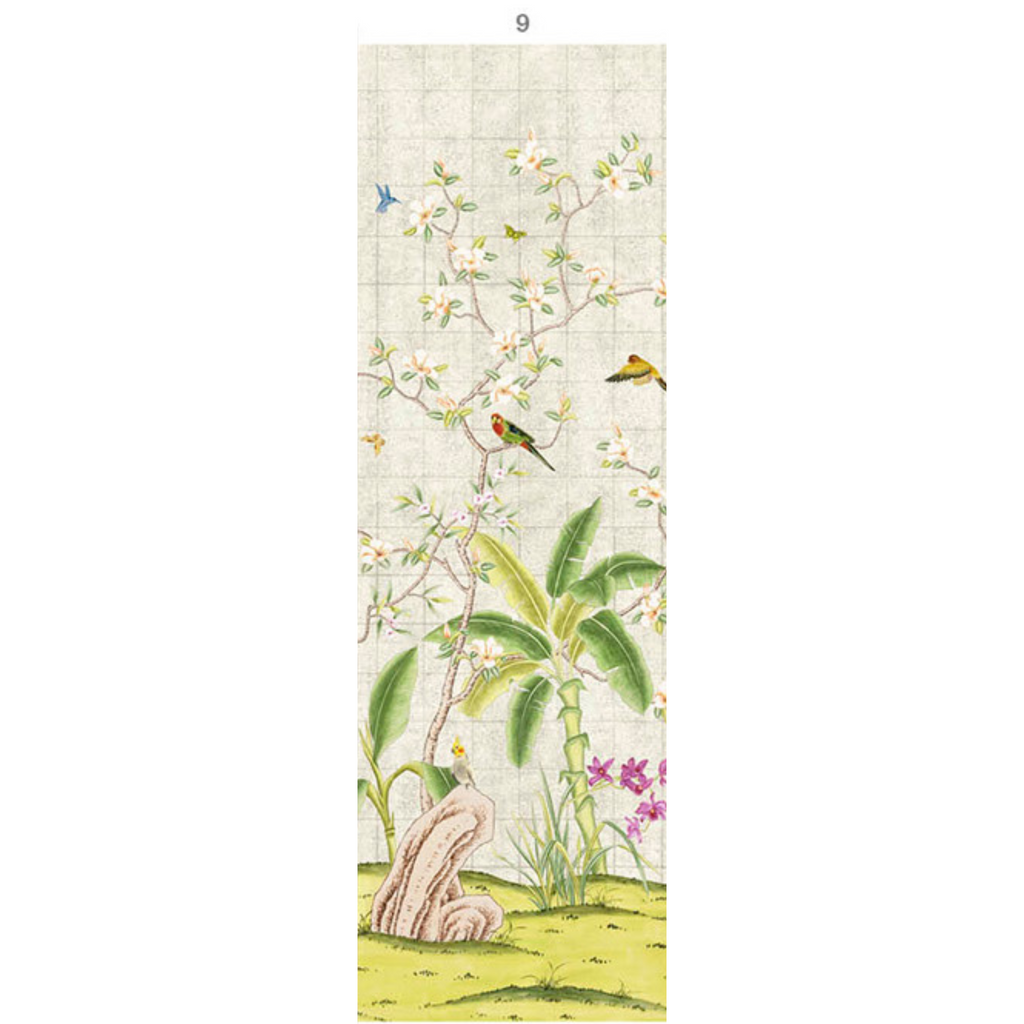 Enchanted Garden Mural Wallpaper Panels in Silver - The Well Appointed House
