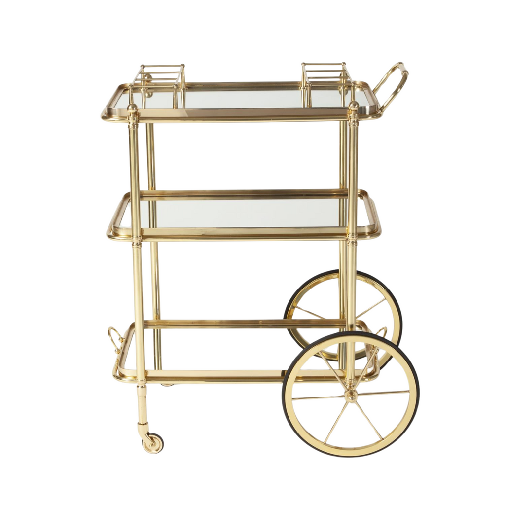 Brass English Bar Cart and Tea Trolley - The Well Appointed House