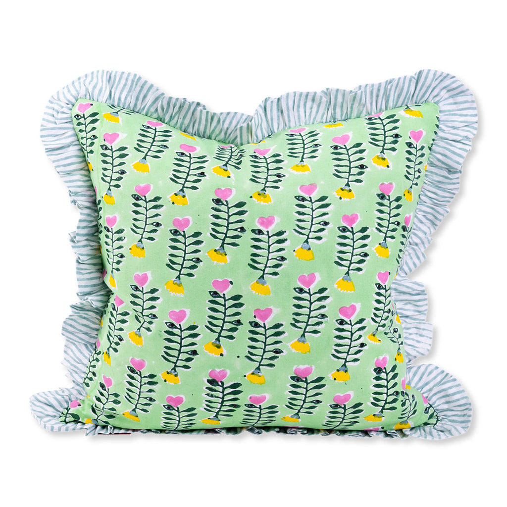 Ruffle Throw Pillow in Julep - The Well Appoitned House