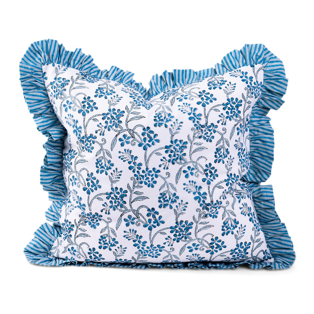 Ruffle Throw Pillow in Sanibel - The Well Appointed House