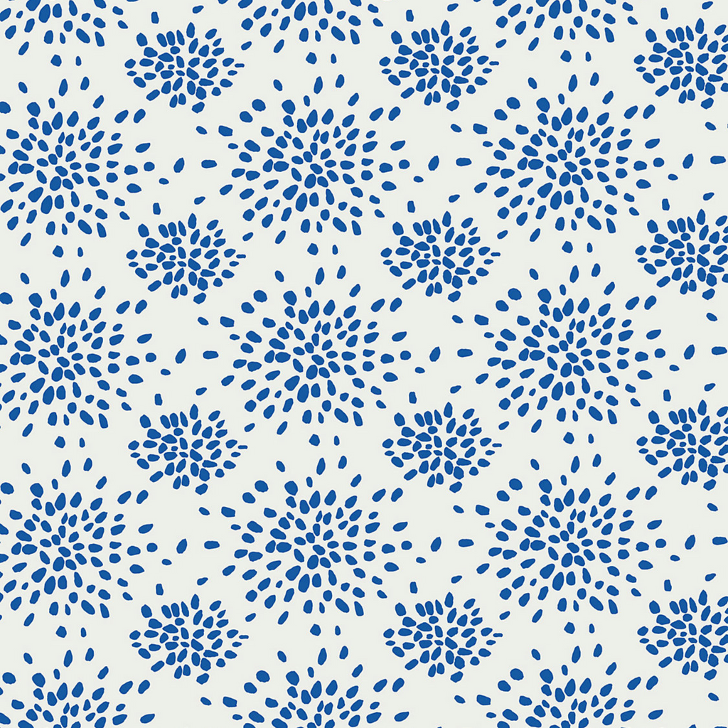Fireworks Wallcovering in Blue On White - The Well Appointed House