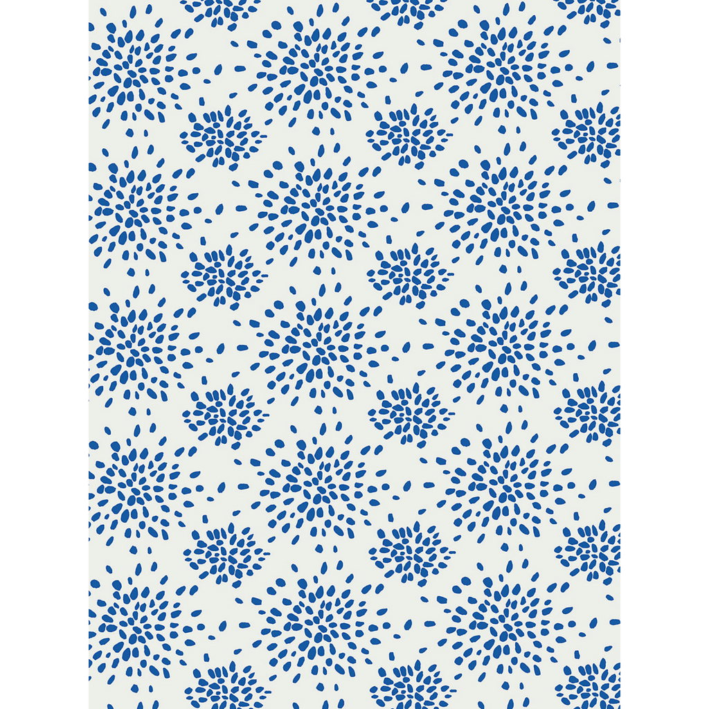 Fireworks Wallcovering in Blue On White - The Well Appointed House