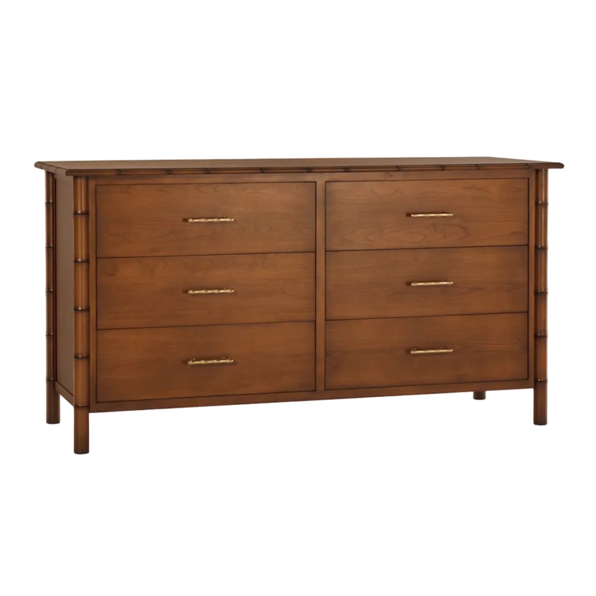 dresser with deep drawers Mioa Rustic Farmhouse Wood Deep 6-Drawer Dresser main image 1
