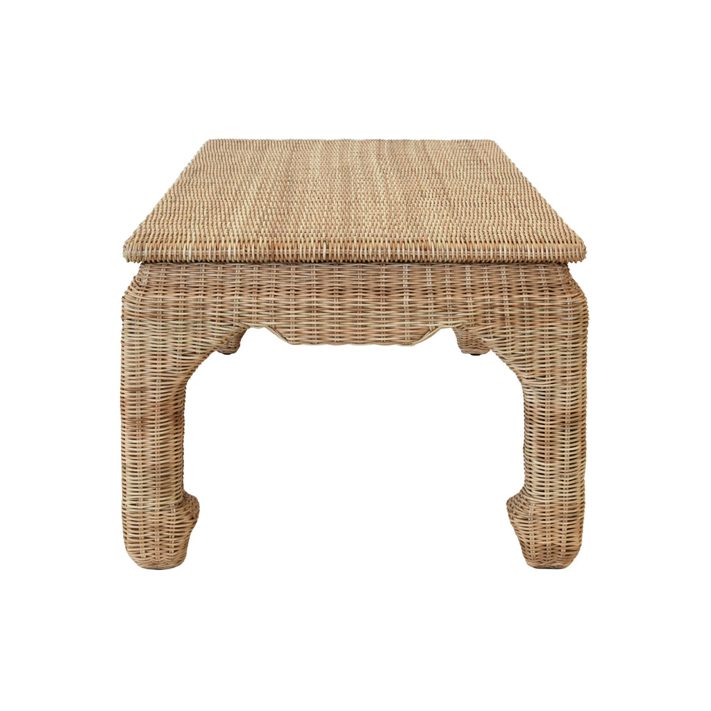 Guinevere Coffee Table in Woven Rattan - The Well Appointed House