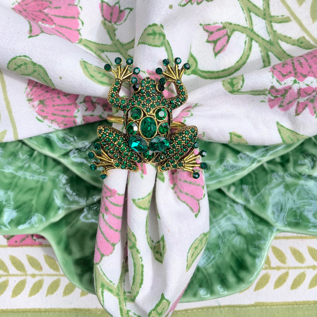 Jeweled Lucky Frog Napkin Ring - The Well Appointed House