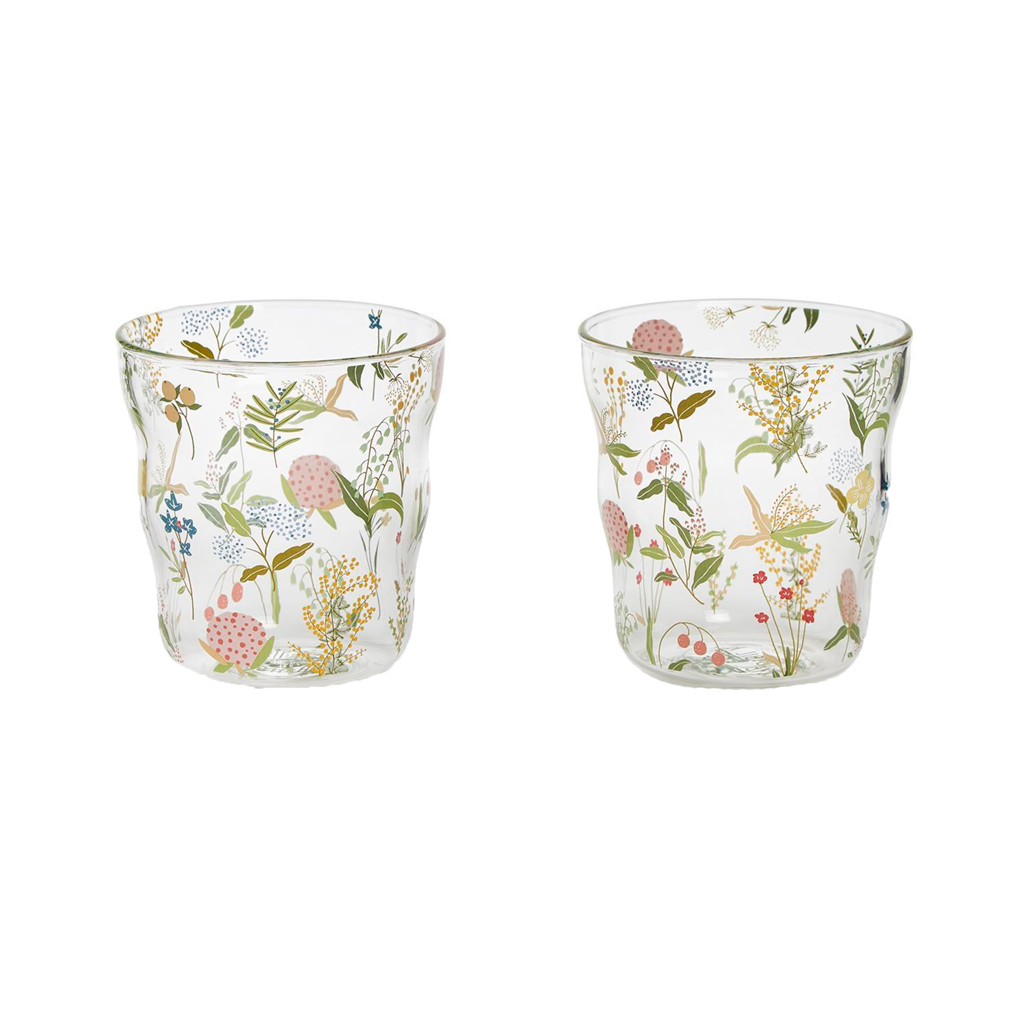 Garden Delight Double Old Fashion Drinking Glasses - Set of 18