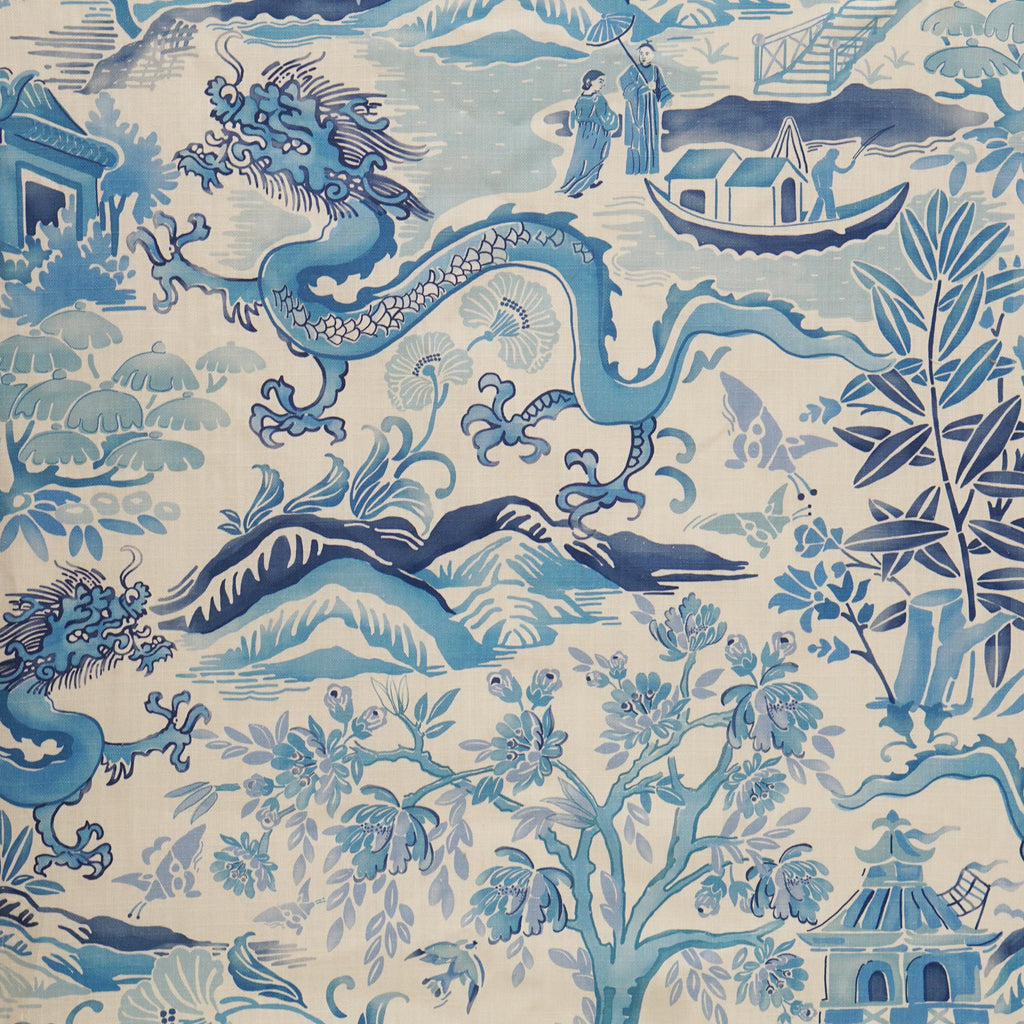 Gardens of Chinoiserie Pillow Cover in Blue