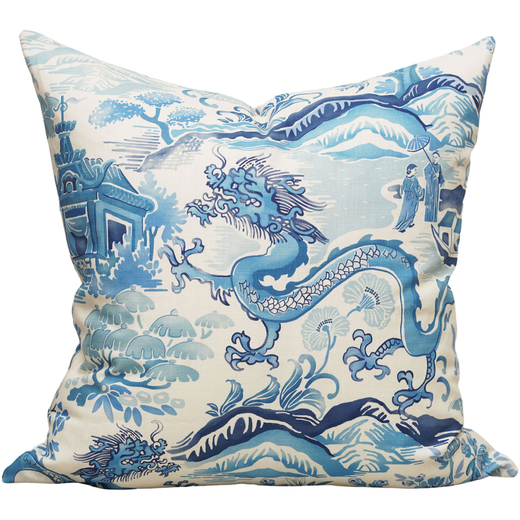 Gardens of Chinoiserie Pillow Cover in Blue