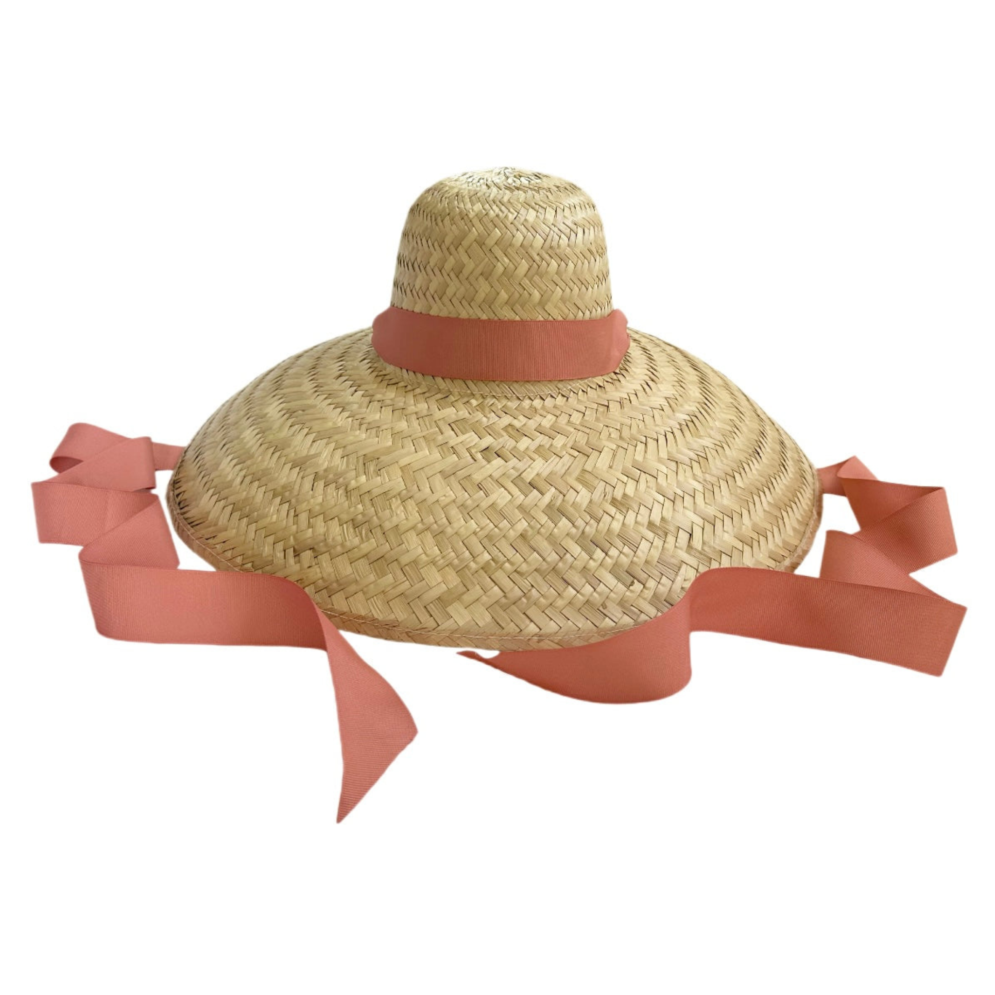 Geranium Sun Hat - Long Coral Grosgrain Ribbon – The Well  display picture 3