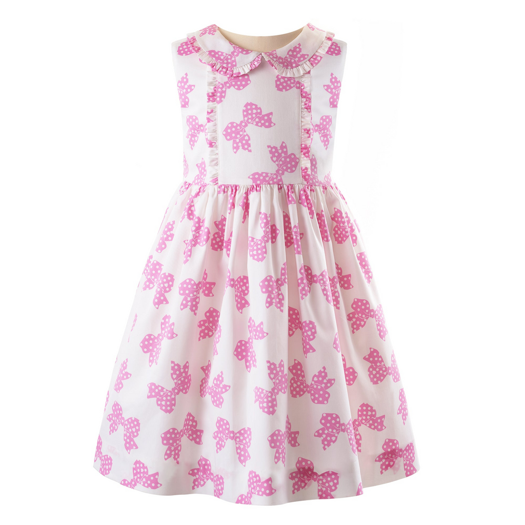 Girls Bow Frill Dress - The Well Appointed House